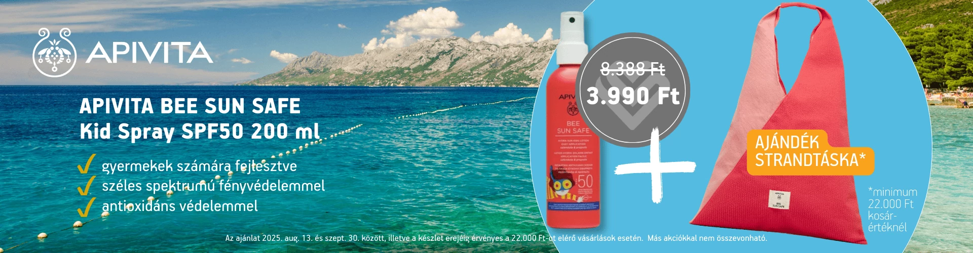 Apivita Kid spray ajándék strandtáskával